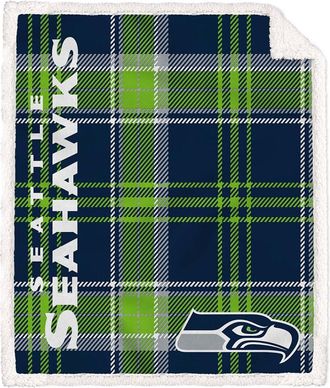 Pegasus Sports Seattle Seahawks Nfl Team Classic Plaid Sherpa Throw