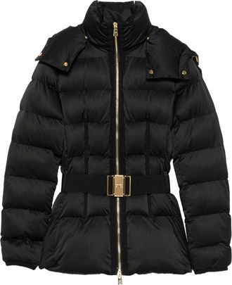 Elisabetta Franchi Belted Hooded Puffer Jacket