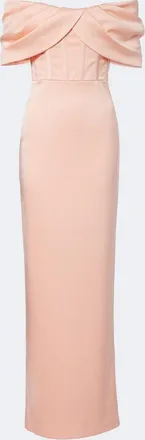 Rebecca Vallance Ayla off-shoulder satin gown