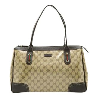 Gucci Pre-owned Handbags, female, Beige, Size: ONE SIZE Pre-owned Canvas Handbag