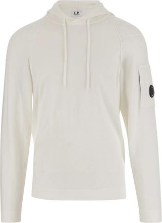 C.P. Company Logo Sweatshirt Hoodie - Heren - Hoodies - Wit - M - Katoen - Hoodies & sweatvesten