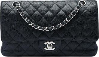 Chanel Pre-owned Vintage Double Flap Shoulder Bag - Dames - Vintage Schoudertas - Zwart - ONE Size - Leer - Vintage