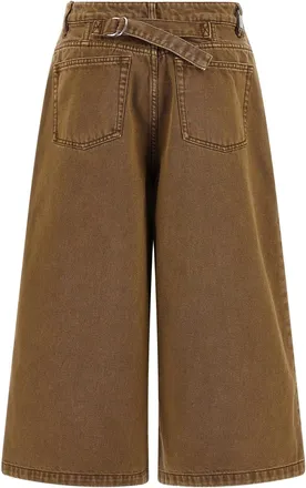 Ami Garment-Dyed Denim Bermuda Shorts - Khaki