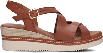 Lina Locchi Schoenen, Dames, Bruin, 39 EU, Leer, Cognac Leren Sandalen voor Vrouwen