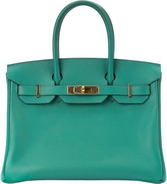 Herm&egrave;s Birkin 30cm Vert Vertigo Gold Hardware