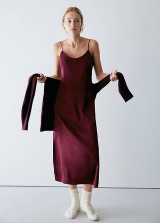 Mango Camisola da notte con spalline rosso - Donna - S - MANGO