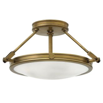 Netlighting Collier 3 Light Small Semi Flush Ceiling Light Brass E14 in Yellow