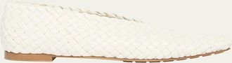 Bottega Veneta Mini Lido Intrecciato Leather Ballerina Flats