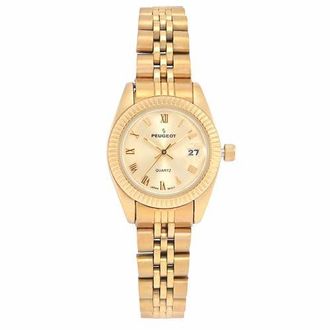 Peugeot Luxury Small Face Fluted Bezel Bracelet Watch- 25MM in Gold at Nordstrom