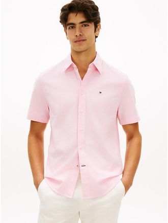 Tommy Hilfiger Mens Regular Fit Stretch Oxford Shirt - Pink - XXL