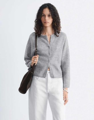 & Other Stories cardigan in alpaca e lana grigio con bottoni davanti