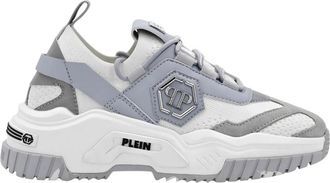 Philipp Plein Predator Low-Top Sneakers - unisex - Sneakers - Grijs - 45 EU - Leer - Schoenen
