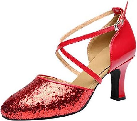 Chaussures Danse Latine Tango Y9K Paillettes Talons Transparents Femme Taille 41