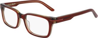 Nike 7174 Rechthoekig Montuur - Heren - Brillen - Rood - 53 MM - Accessoires