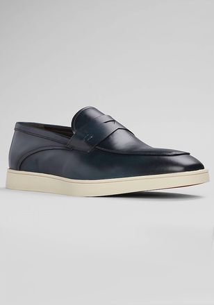 Belvedere Mens Maurizio Hybrid Penny Loafers In Navy