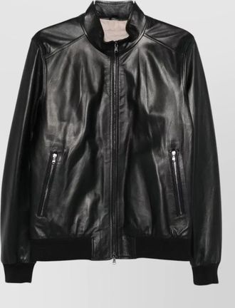 Barba leather biker jacket
