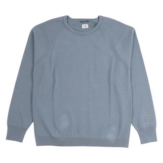 C.P. Company Round-neck Knitwear, male, Blue, Size: XL Round-neck Knitwear