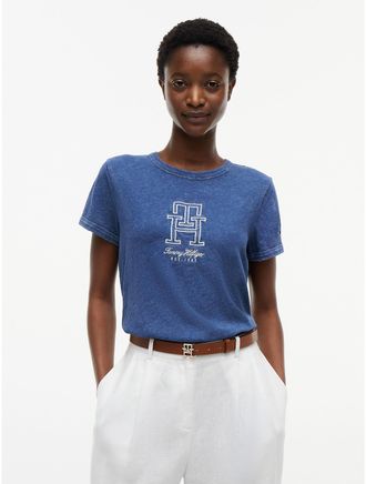 Tommy Hilfiger Womens Monogram T-Shirt - Blue - XXL