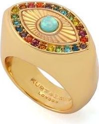 Kurt Geiger Rainbow Evil Eye Cocktail Ring in Gold Multi at Nordstrom Rack, Size 9