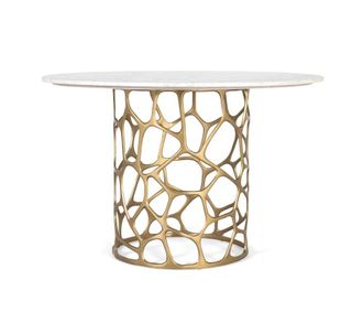 Giner&Colomer Mesa de comedor en m&aacute;rmo y aluminio fabircada a mano