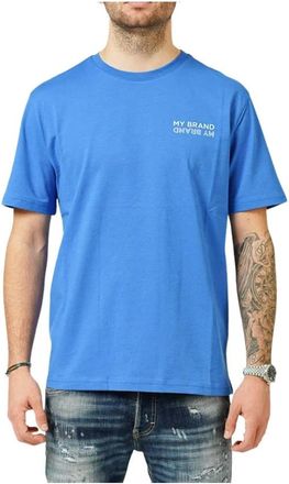 My Brand Tops, Heren, Blauw, M, Katoen, T-Shirt
