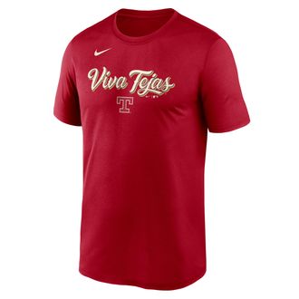Nike Texas Rangers City Connect Team Phrase Script Nike Mens Dri-FIT MLB T-Shirt in Red | NKGK6DLTER-TG9