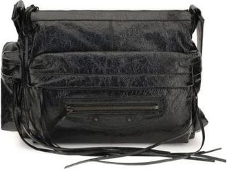 Balenciaga Explorer Leren Schoudertas - Heren - Tassen - Zwart - Maat: ONE Size Zijde