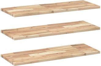 vidaXL Floating Shelves 3 pcs 80x30x2 cm Untreated Solid Wood Acacia vidaXL