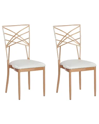 Beliani Beliani - Set Di 2 Sedie Da Pranzo In Metallo Oro Rosa Eleganti Moderne Alla Moda Girard
