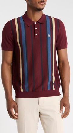 Original Penguin Stripe Cotton Polo Sweater in Port Royale at Nordstrom Rack, Size Xx-Large