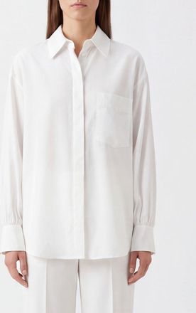 Aspesi Camicia relaxed fit in popeline di cotone con abbottonatura nascosta
