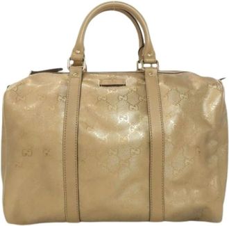 Gucci Pre-owned Handbags, female, Beige, Size: ONE SIZE Pre-owned Boston Bag