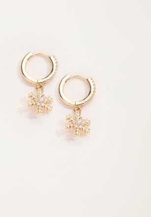 Fat Face FatFace Gold Tone Snowflake Drop Earrings