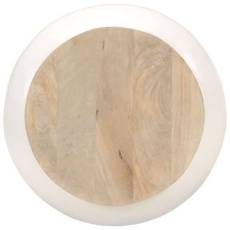 Berkfield Home Beautiful Coffee Table White 51x51x27 cm Solid Wood Mango | Size: 51 x 51 x 27 cm