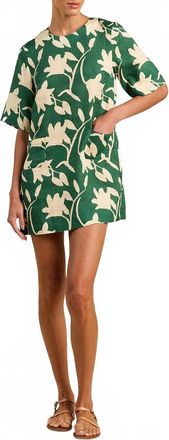 Trovata Manu Mini Dress In Green Print