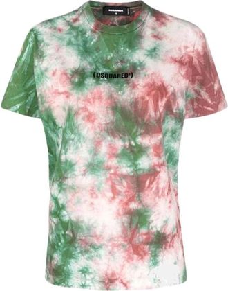 Dsquared2 Veelkleurig T-shirt met korte mouwen - Heren - T-shirts - Groen - S - Katoen - Tops