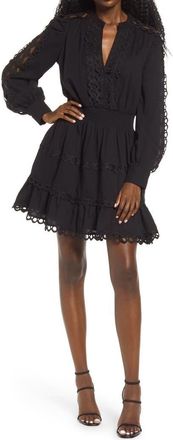 endless rose Lace Trim Dress in Black at Nordstrom, Size X-Small