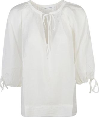 Sams&oslash;e & Sams&oslash;e Samateran SS Blouse - Dames - Blouses - Wit - S - Overhemden