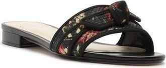 Alexandre Birman x Agua by Agua Bendita Grosgrain Raffia Slide Sandal in Paramo Tonia/Black at Nordstrom, Size 7.5