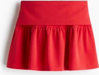 H&M Ausgestellter Jerseyjupe - Knallrot