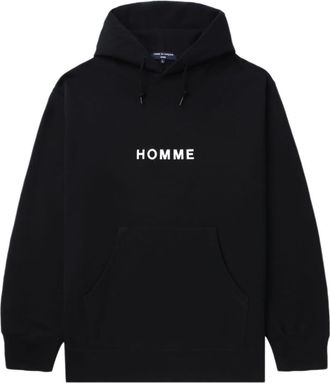 Comme Des Garçons Homme-print cotton hoodie - men - Cotton - L - Black