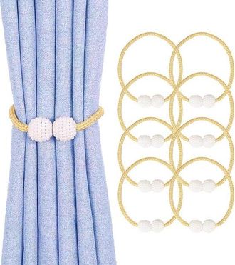 No Brand Juego De 8 Sujetadores Magn&eacute;ticos Para Cortinas, Con Hebillas Para El Hogar, Dormitorio Y Oficina, Cortinas Decorativas (dorado)