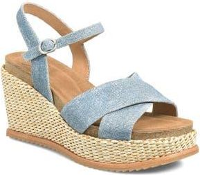 S&ouml;fft Diana Espadrille Platform Wedge Sandal in Blue at Nordstrom Rack, Size 9.5