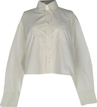 Ami Ami de Coeur Cropped Shirt in White Cotton