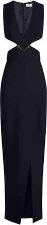 Elisabetta Franchi Kleedjes, Dames, Zwart, L, Polyester, Cutout Chain Maxi Jurk