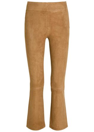 Arma Zaragoza Slim Bootcut Suede Trousers - Light Brown - 40 (UK12 / M)
