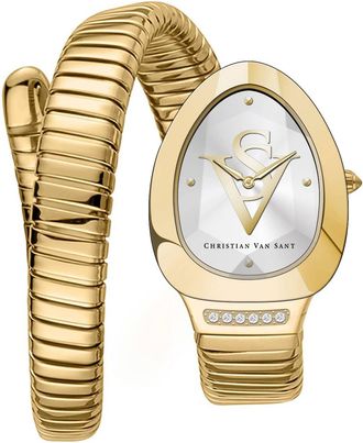 Christian Van Sant Womens Naga Silver Dial Watch