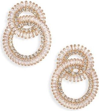 Tasha Cubic Zirconia Interlocking Circle Drop Earrings in Gold/cz at Nordstrom Rack