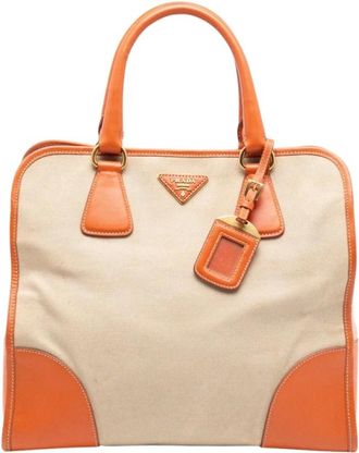 Prada Pre-owned Handbags, female, Multicolor, Size: ONE SIZE Pre-owned Structured Tote Bag