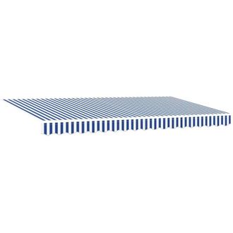 vidaXL Toldo Retr&aacute;ctil Azul, Blanco 400 X 200 Cm Poli&eacute;ster, Aluminio Vidaxl